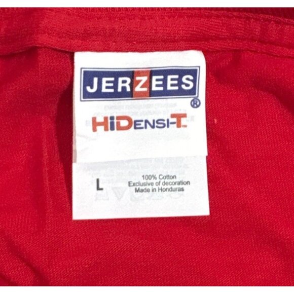 Budweiser Holiday T-Shirt This Buds For You Deer Trees Lg Red Jerzees Cotton - Picture 5 of 7